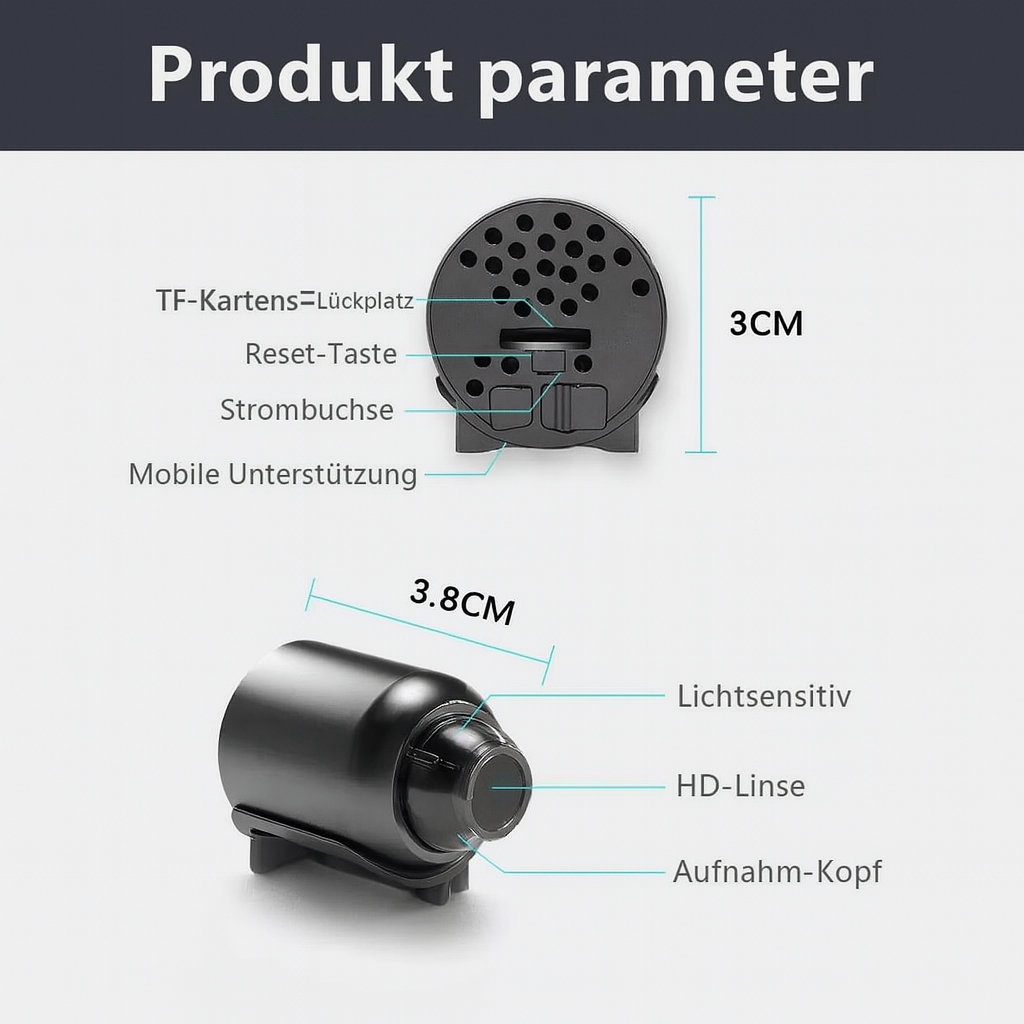 Compact Wi-Fi Security Camera Night Vision Motion Alert