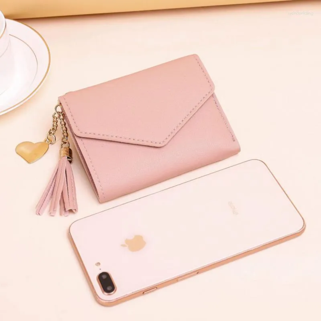 Slim Leather Wallet with Chain Strap