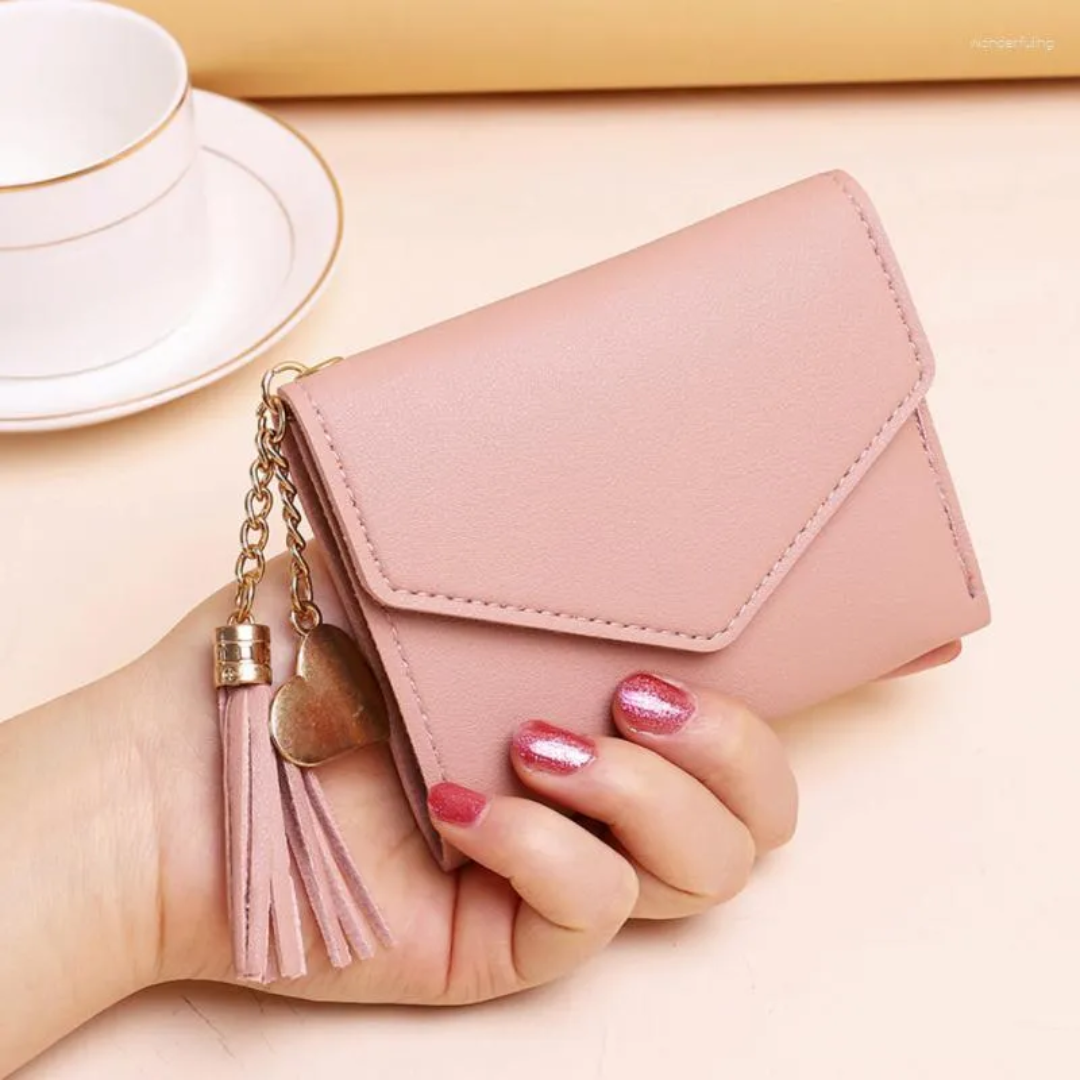 Slim Leather Wallet with Chain Strap
