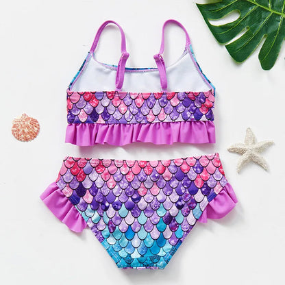 Colorful Girls Mini Swimsuit Set