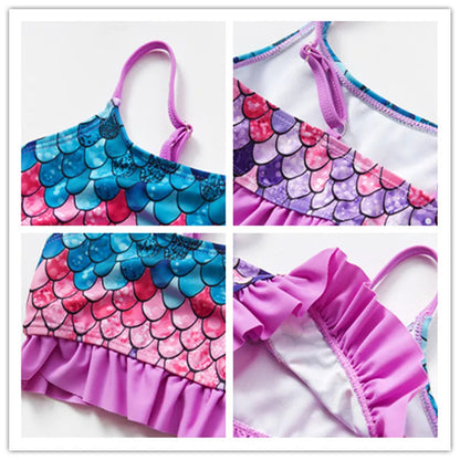 Colorful Girls Mini Swimsuit Set