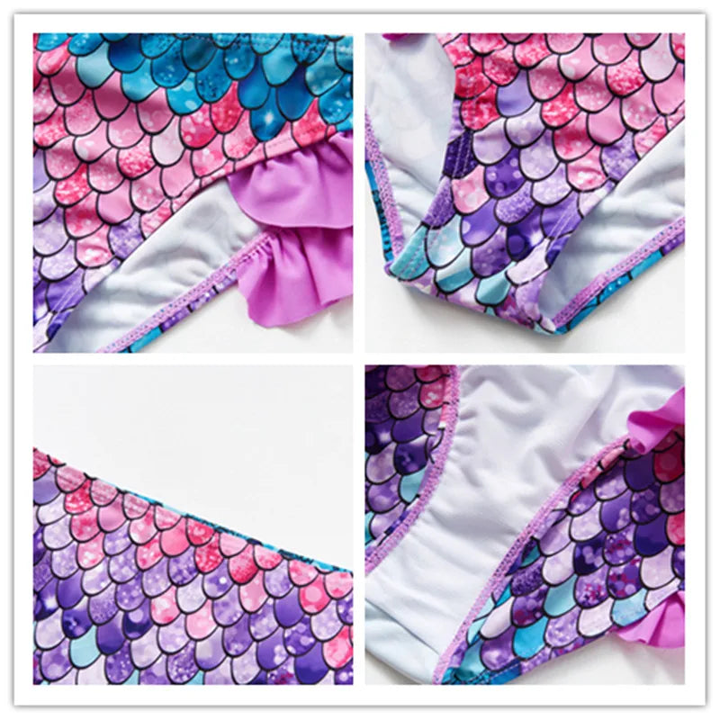 Colorful Girls Mini Swimsuit Set