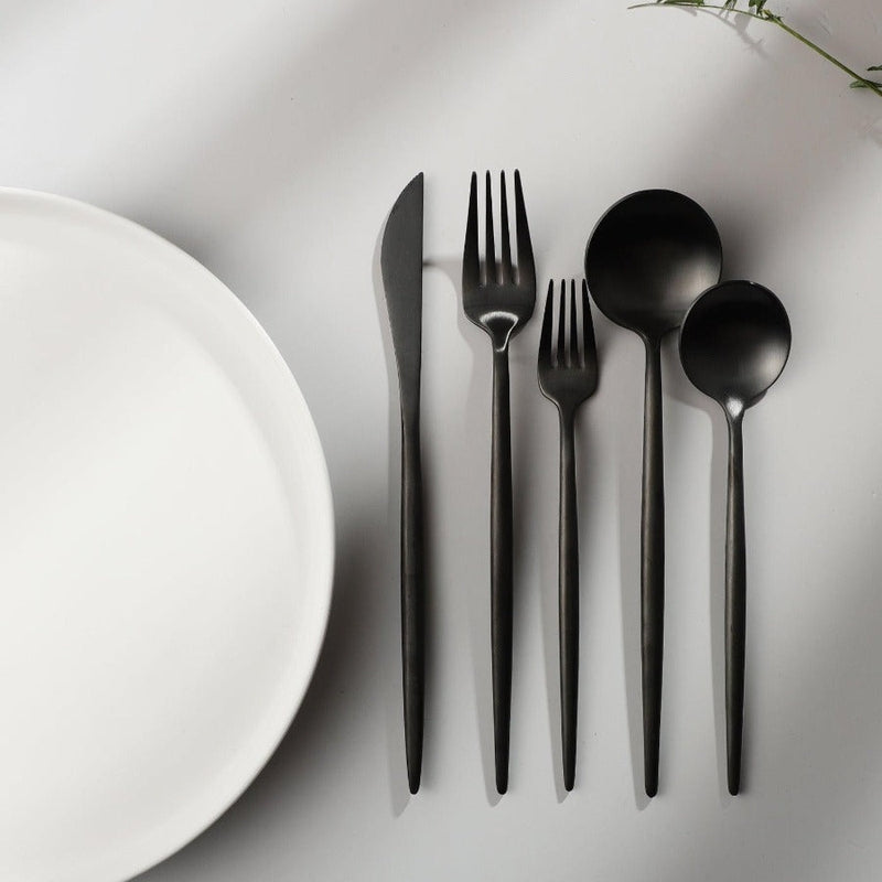 Premium Steel Flatware Set in Trendy Colors