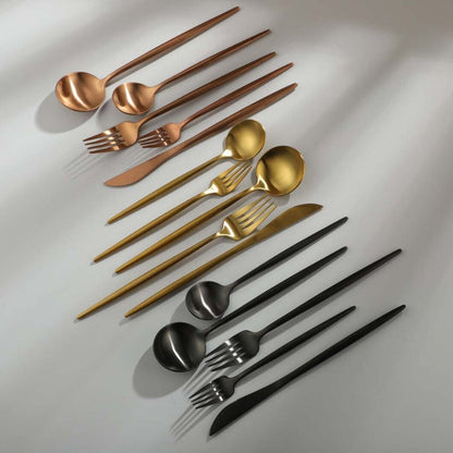 Premium Steel Flatware Set in Trendy Colors