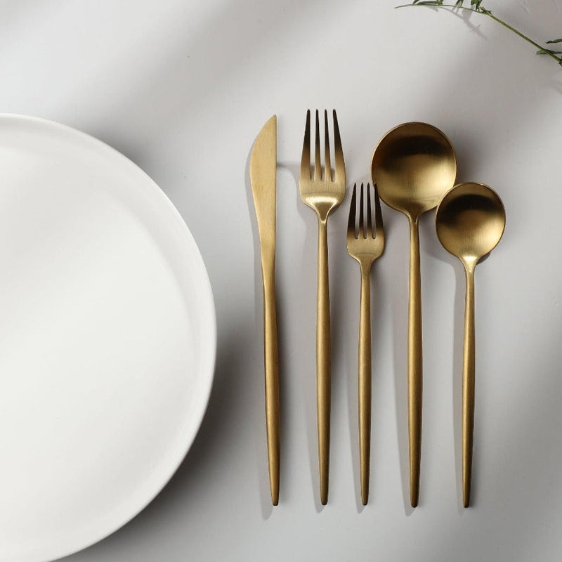 Premium Steel Flatware Set in Trendy Colors
