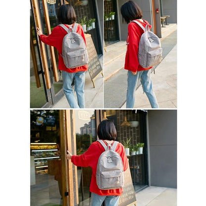 Soft Pink Corduroy School Backpack
