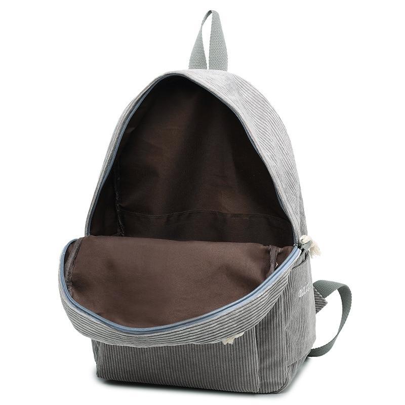 Soft Pink Corduroy School Backpack