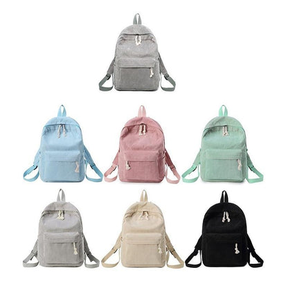 Soft Pink Corduroy School Backpack