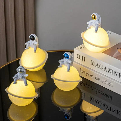 Colorful Space Astronaut Figurine with LED Night Light