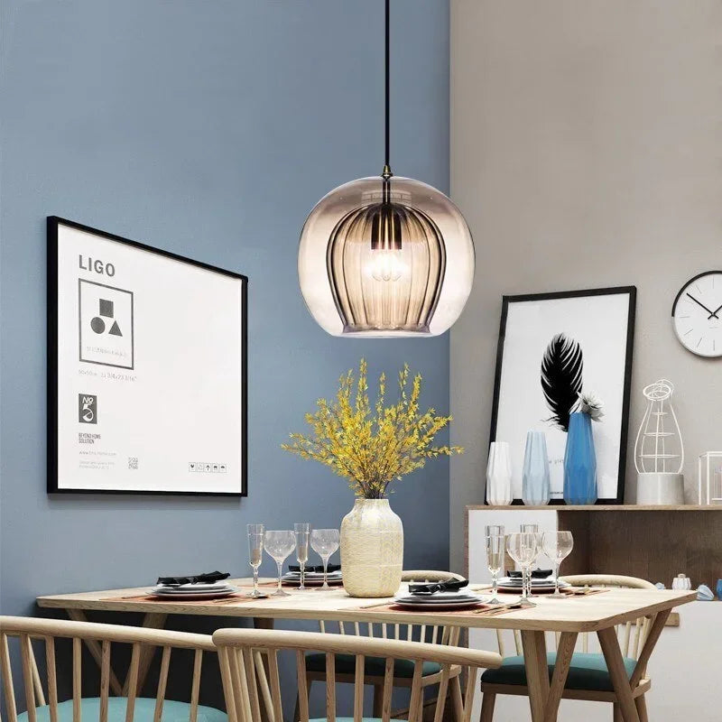 Sleek Glass Pendant Lighting Fixture