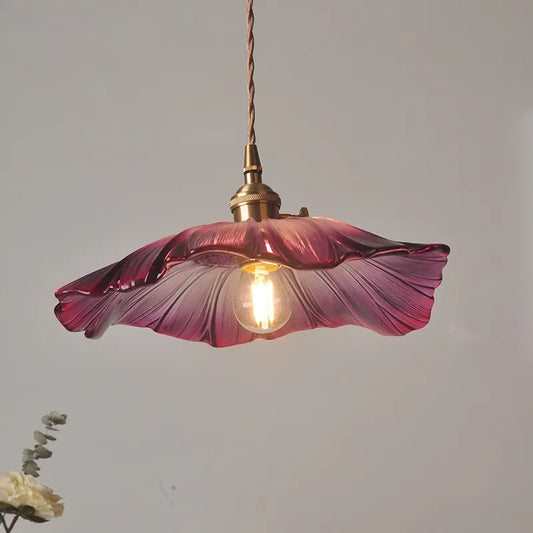 Beautiful Floral Glass Hanging Lamp - Befez