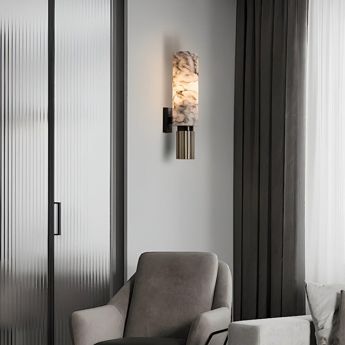 Chic Wall Lamp with Classic Stone Effect Design