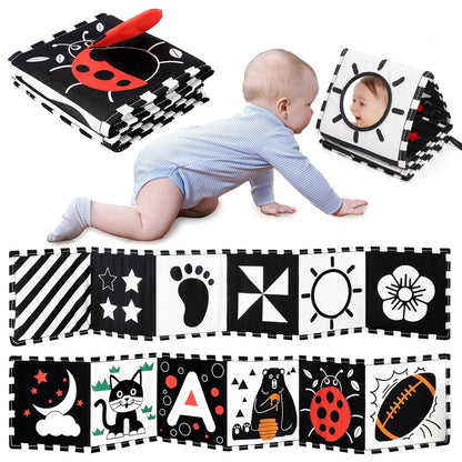 Soft Baby Book with High Contrast Colors and Safe Mirror - Befez