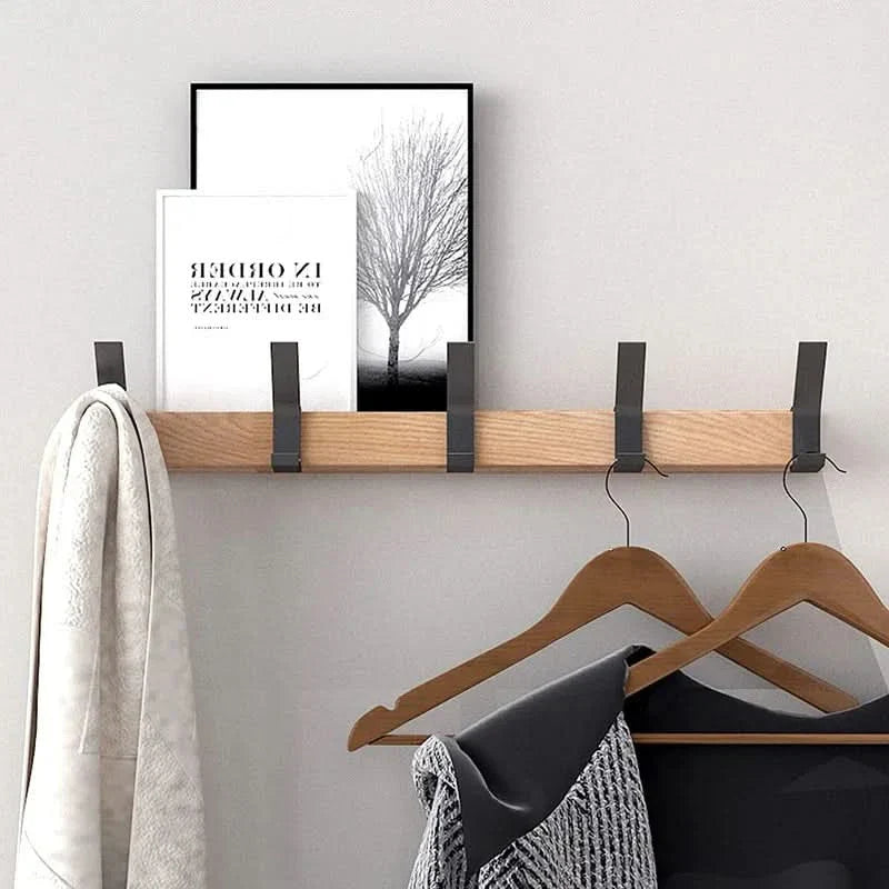 Modern Black Wall Mount Coat Hook Rack