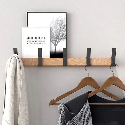 Modern Black Wall Mount Coat Hook Rack