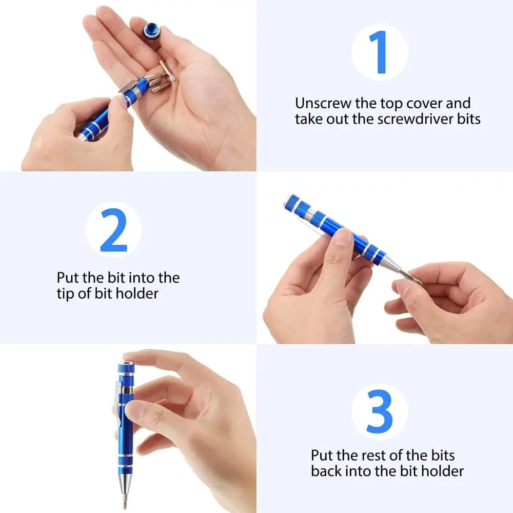 Compact 8-in-1 Multi Tool Screwdriver Set