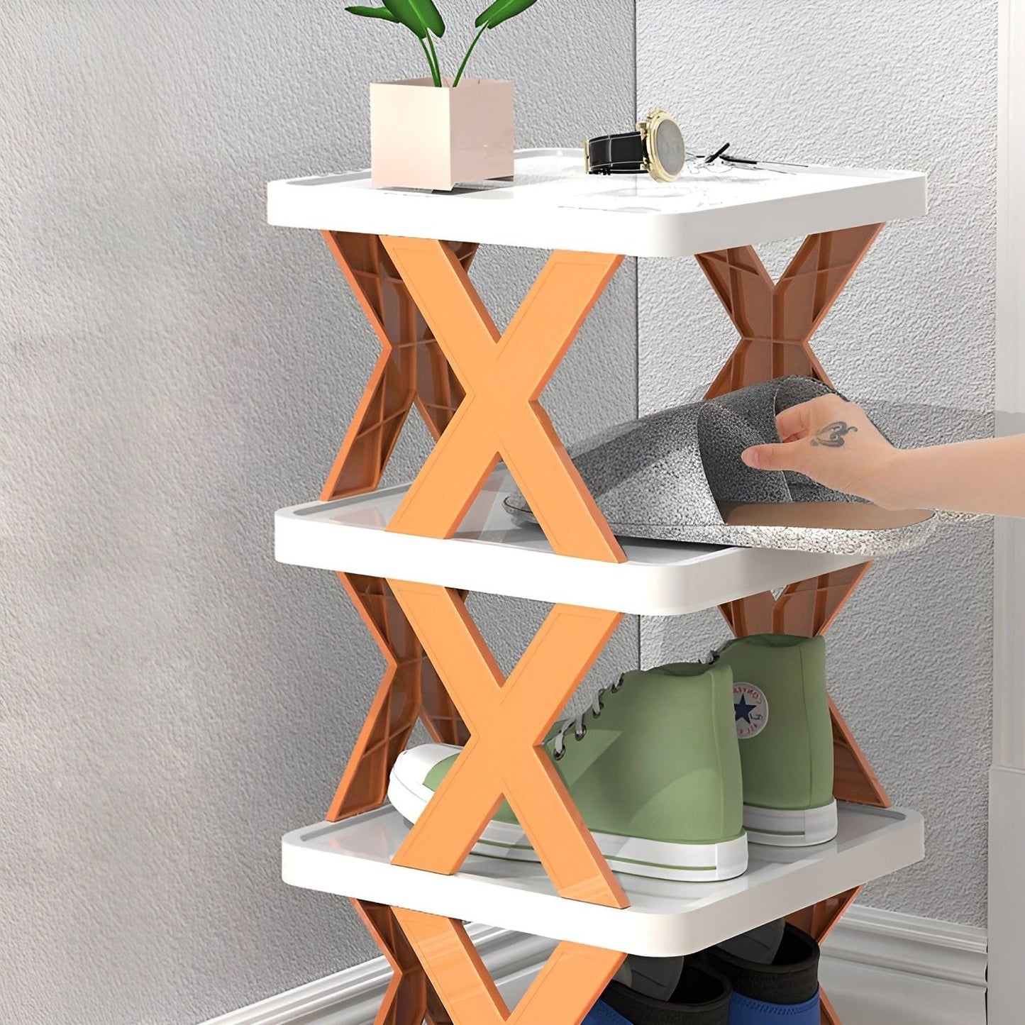 Compact Collapsible Shoe Storage Rack