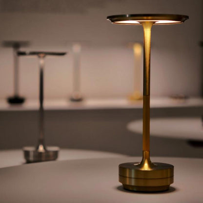 Compact LED Desk Lamp, Rechargeable and Dimmable
