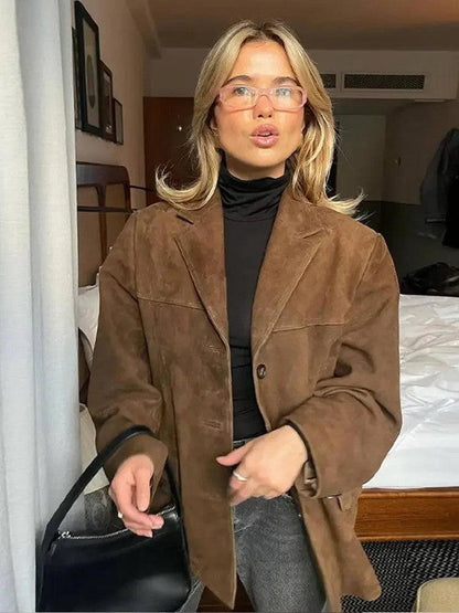 Classic Tan Leather Blazer