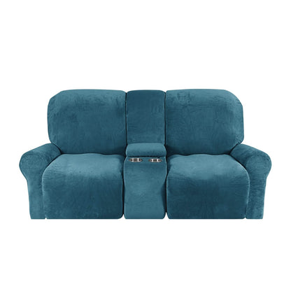 Soft 2-Seater Recliner Couch Cover with Cup Holders - Befez