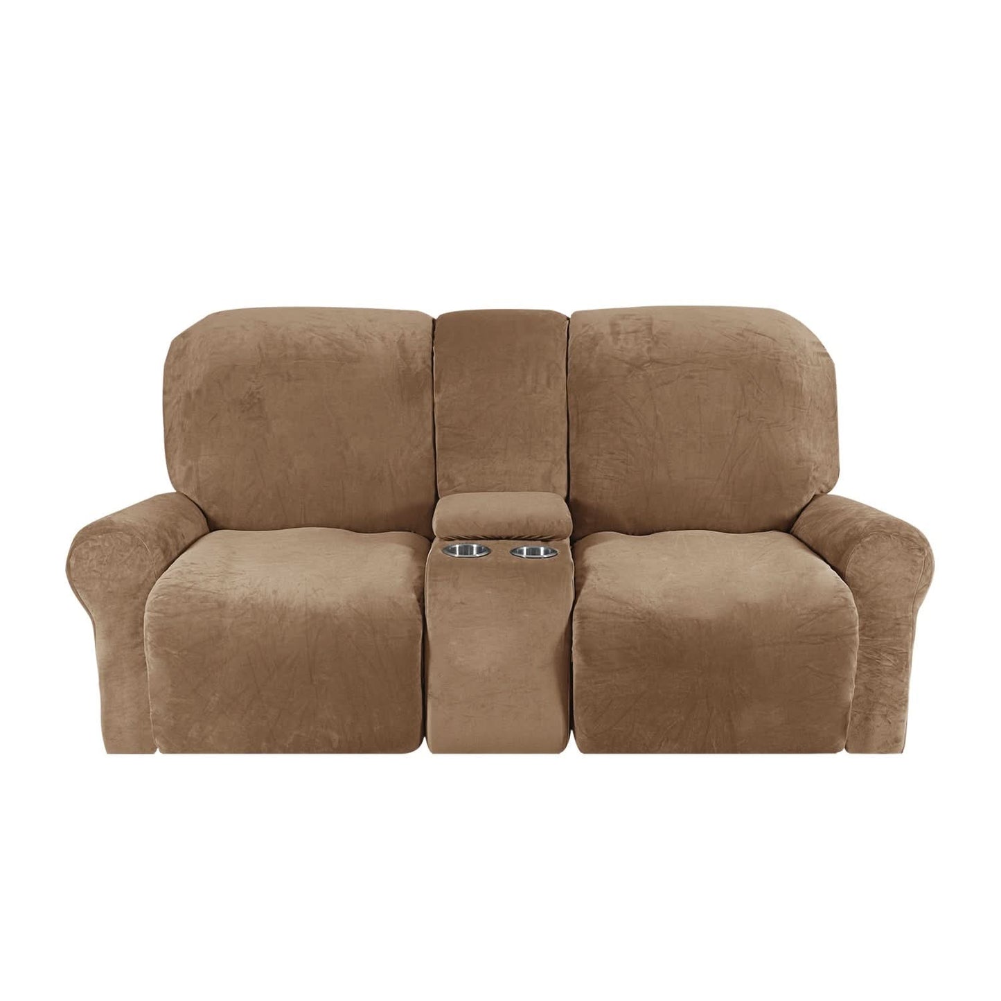 Soft 2-Seater Recliner Couch Cover with Cup Holders
