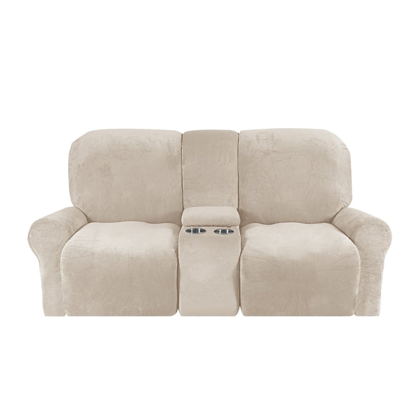 Soft 2-Seater Recliner Couch Cover with Cup Holders