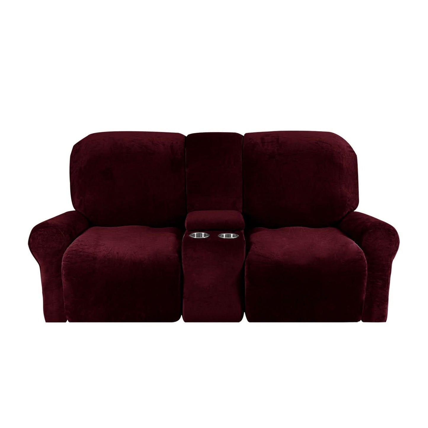 Soft 2-Seater Recliner Couch Cover with Cup Holders