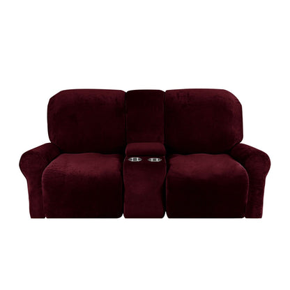 Soft 2-Seater Recliner Couch Cover with Cup Holders