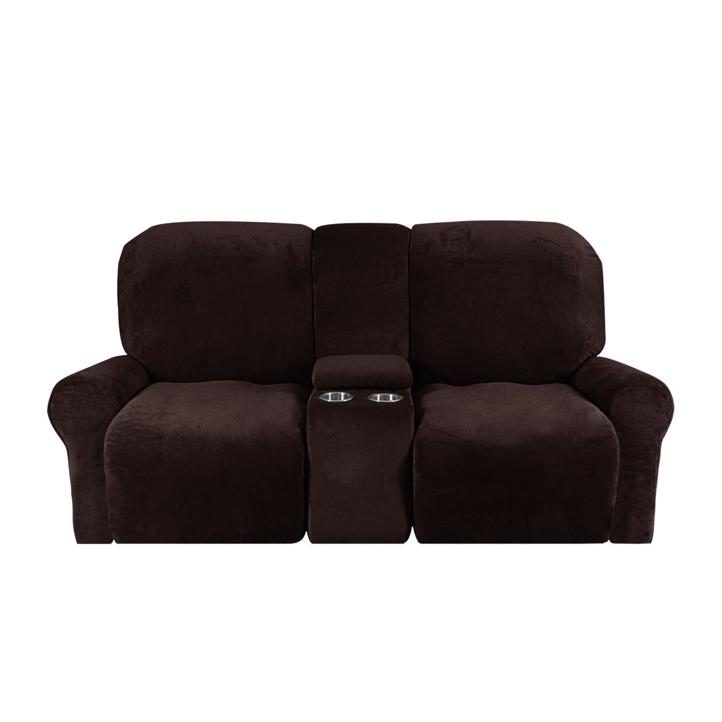 Soft 2-Seater Recliner Couch Cover with Cup Holders