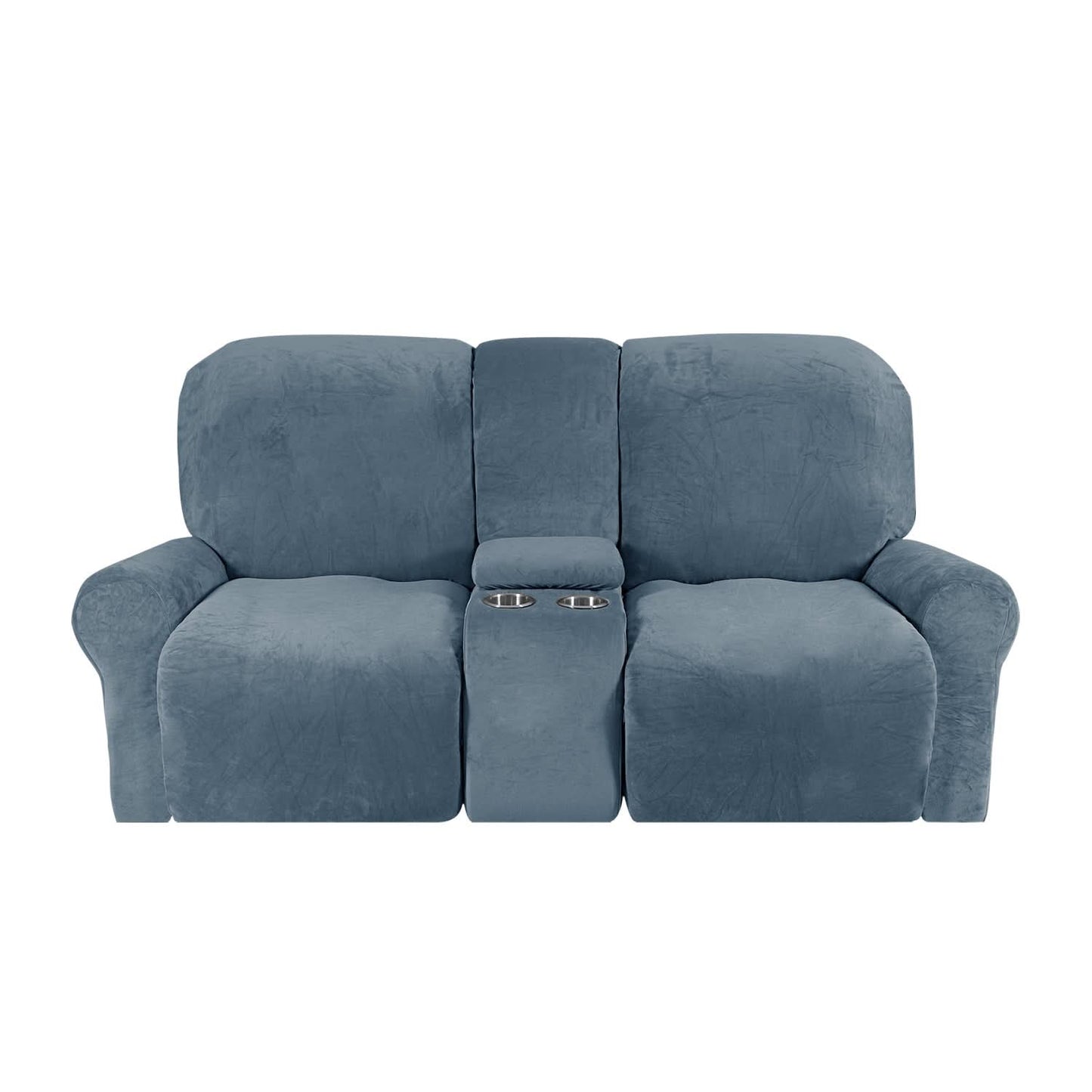 Soft 2-Seater Recliner Couch Cover with Cup Holders
