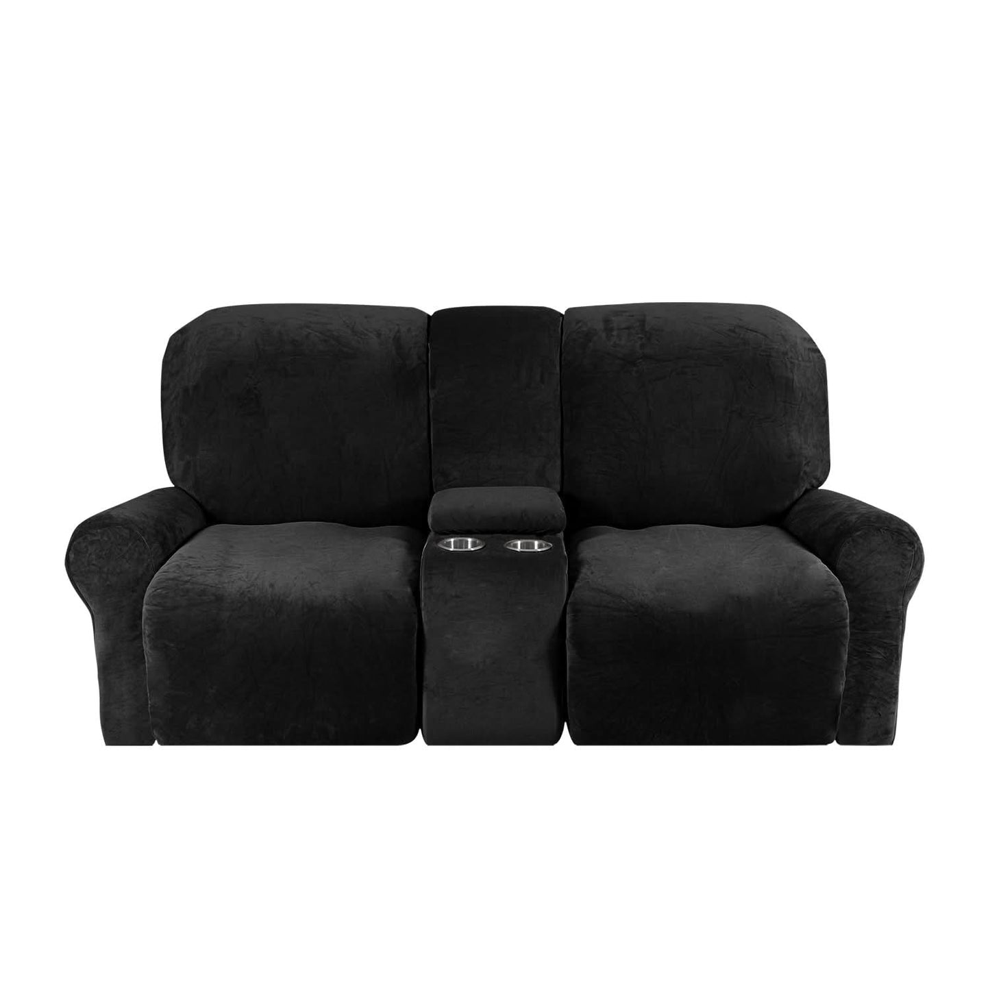 Soft 2-Seater Recliner Couch Cover with Cup Holders