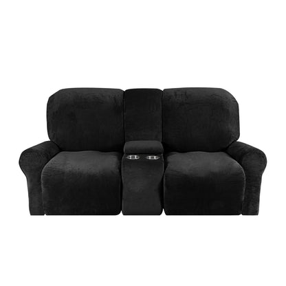 Soft 2-Seater Recliner Couch Cover with Cup Holders