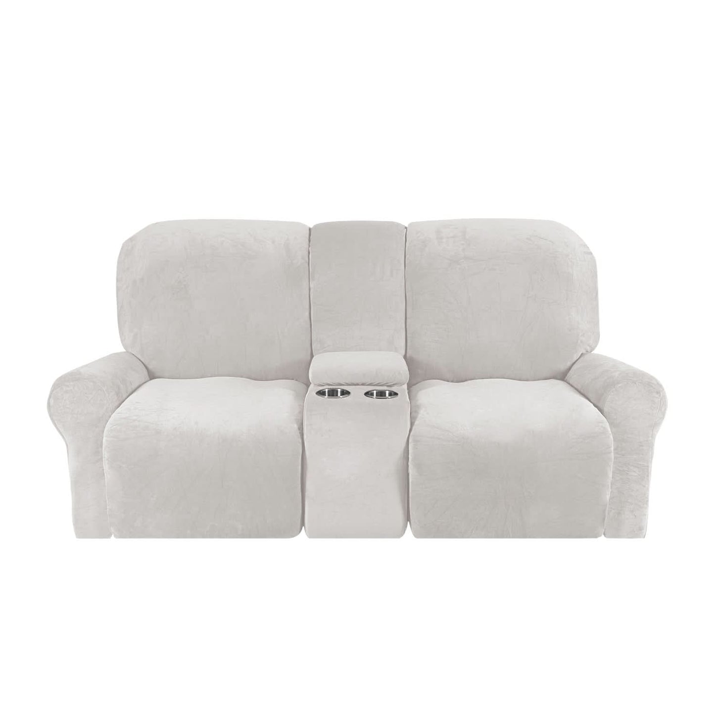 Soft 2-Seater Recliner Couch Cover with Cup Holders