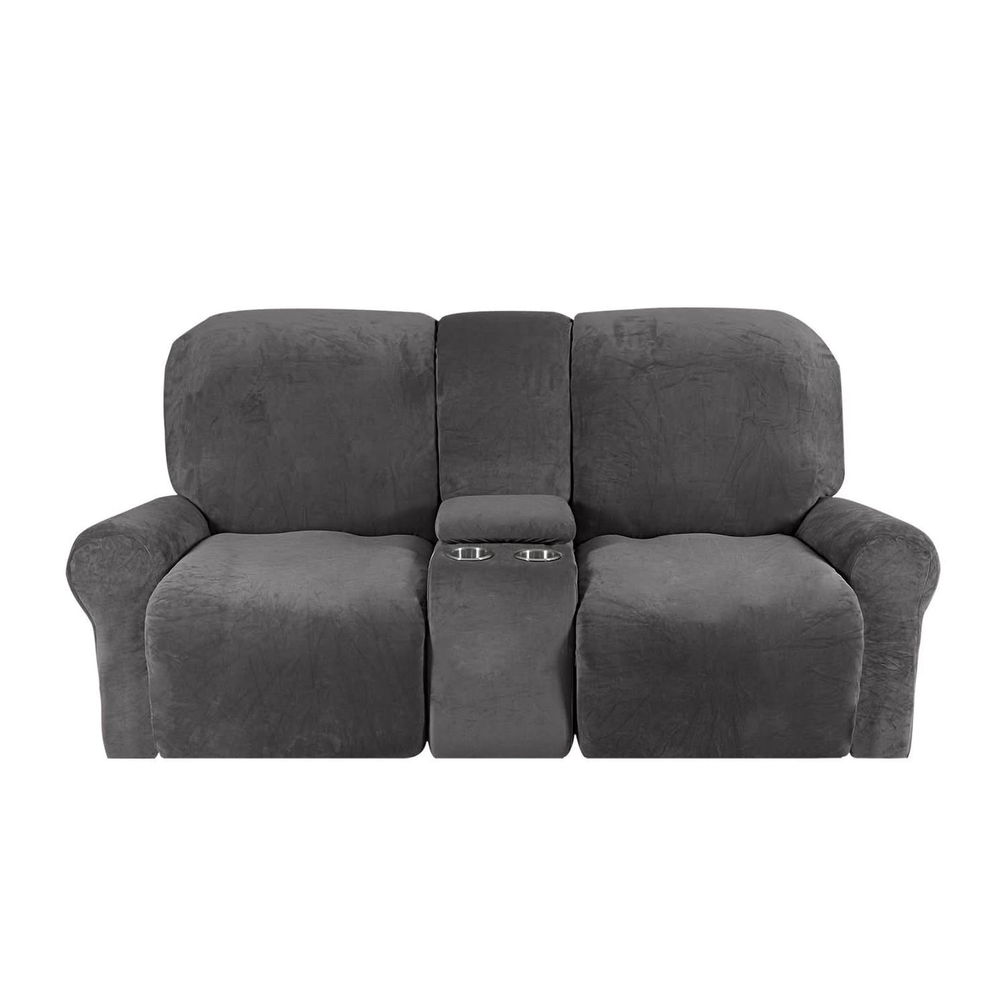 Soft 2-Seater Recliner Couch Cover with Cup Holders