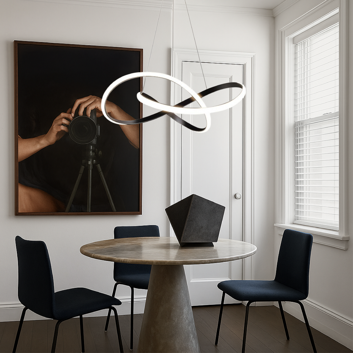 Stylish Pendant Light Kitchen Aluminum Black