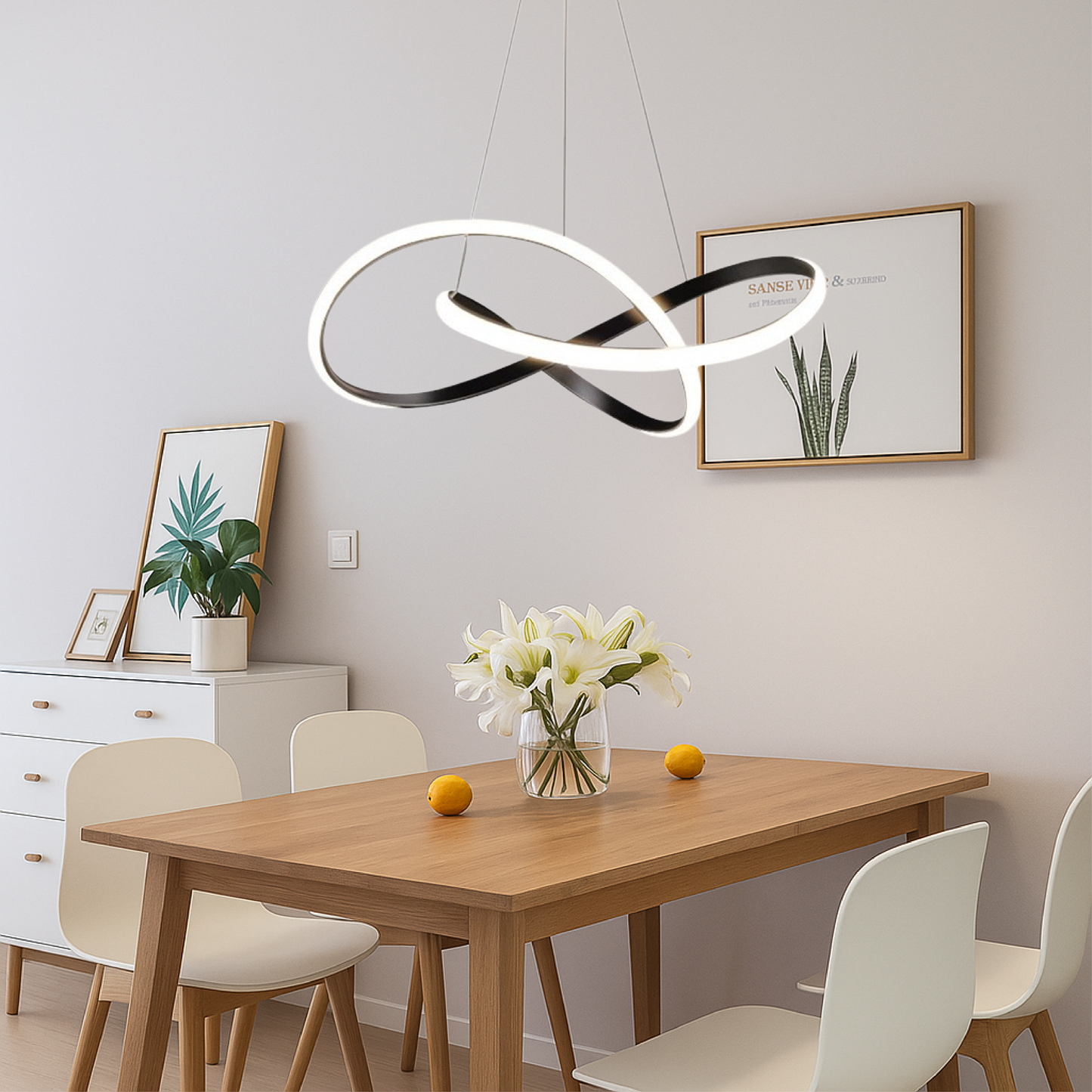 Stylish Pendant Light Kitchen Aluminum Black