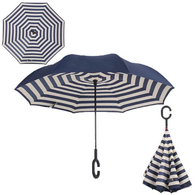 Windproof Reversible Handsfree Compact Umbrella