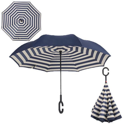Windproof Reversible Handsfree Compact Umbrella