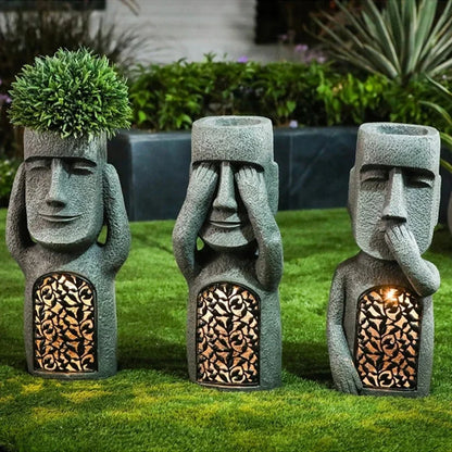 Colorful Garden LED Statue Flower Pot