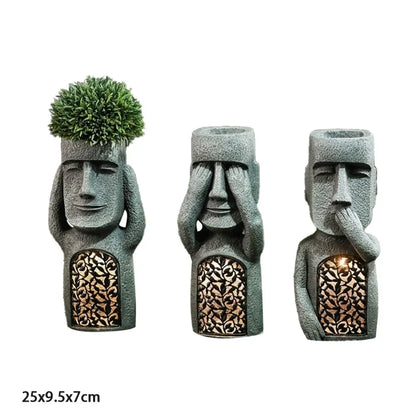 Colorful Garden LED Statue Flower Pot