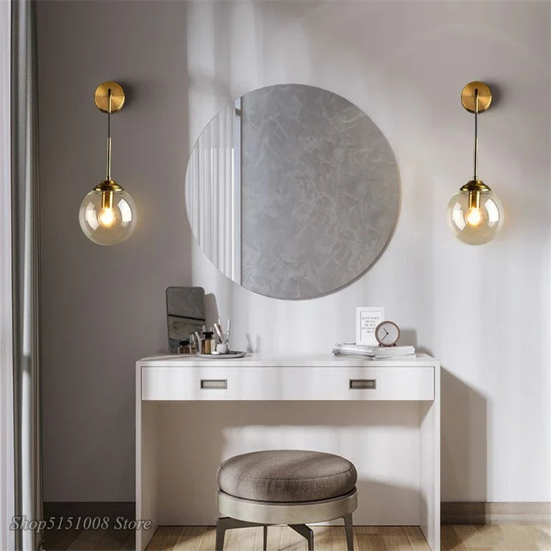 Simple Scandinavian Glass Wall Light - Befez