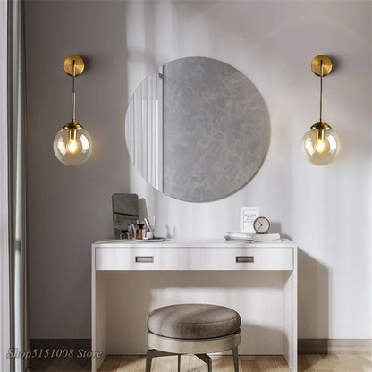 Simple Scandinavian Glass Wall Light - Befez