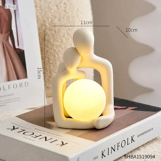 Decorative Ceramic Table Lamp with Soft LED Glow - Befez