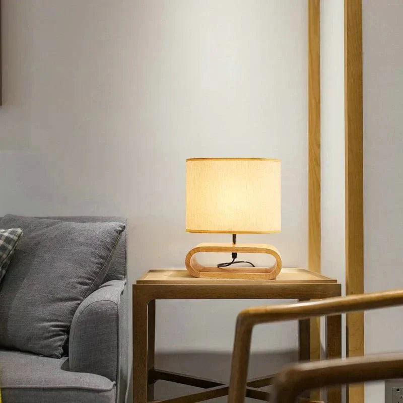 Rustic Wooden Table Lamp
