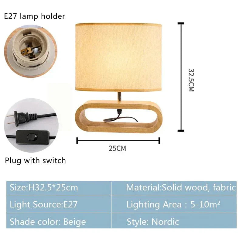 Rustic Wooden Table Lamp