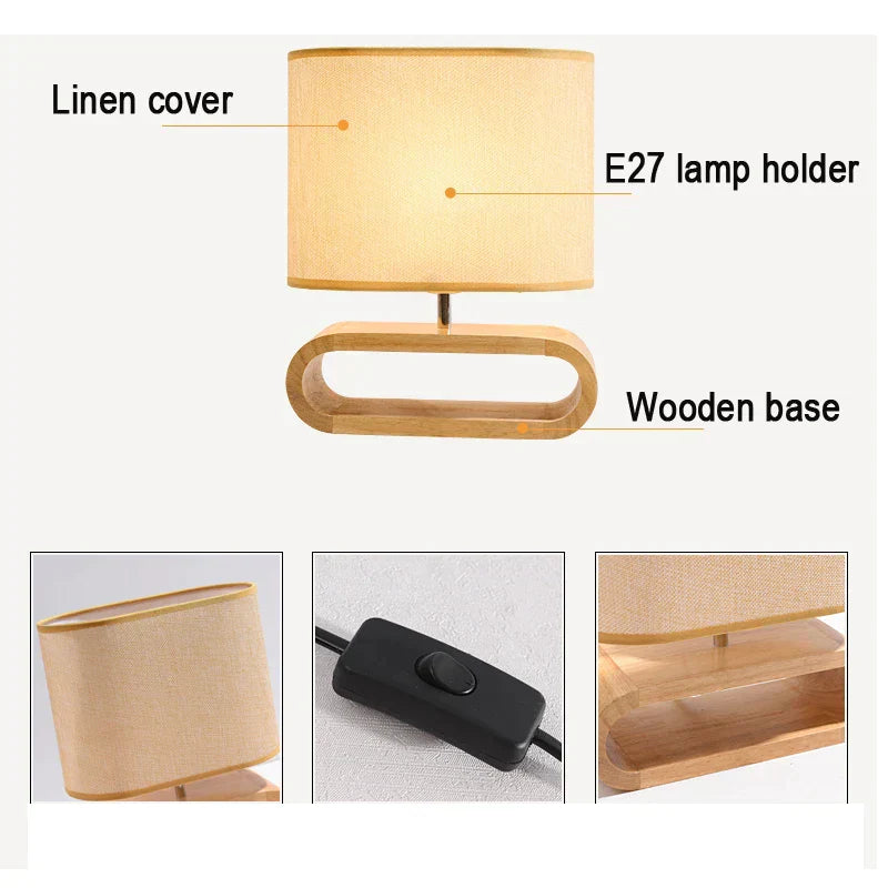 Rustic Wood Desk Lamp – Handcrafted and Chic