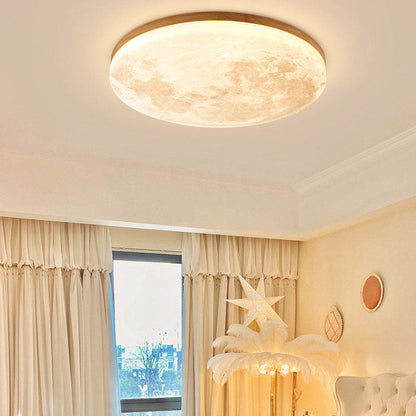 Glowing Moon Ceiling Light With Warm LED Glow