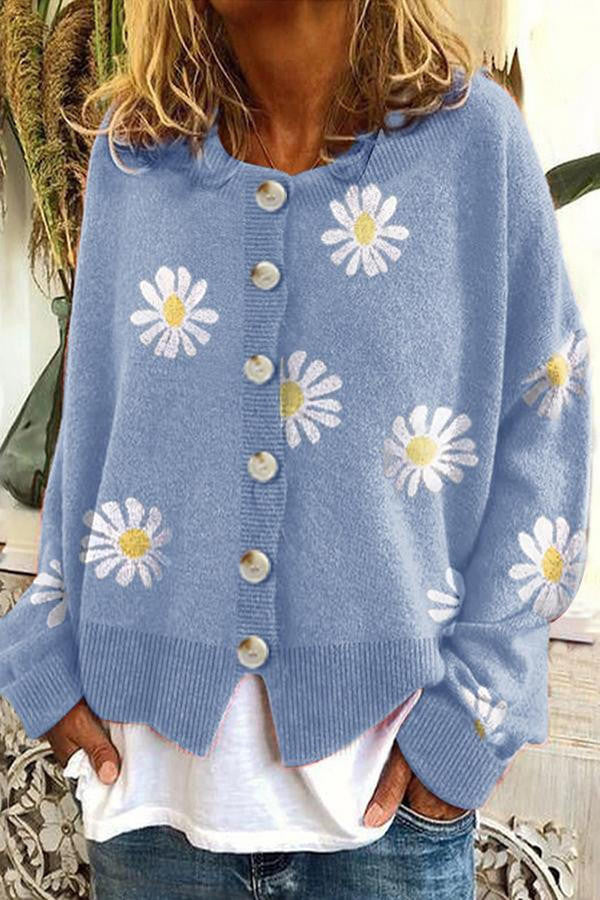 Colorful Patterned Winter Knit Sweater