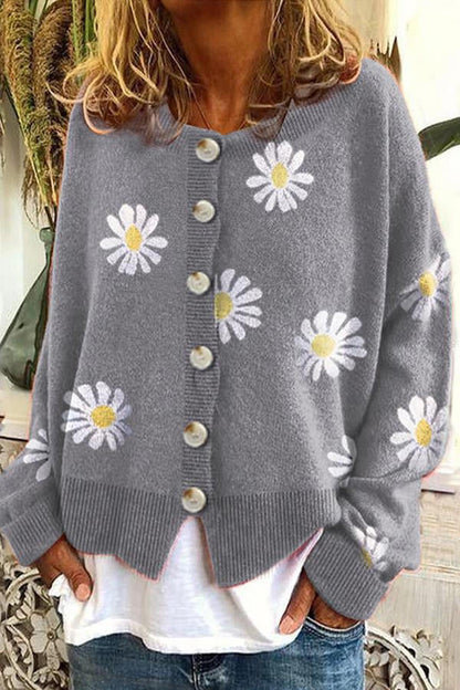 Colorful Patterned Winter Knit Sweater