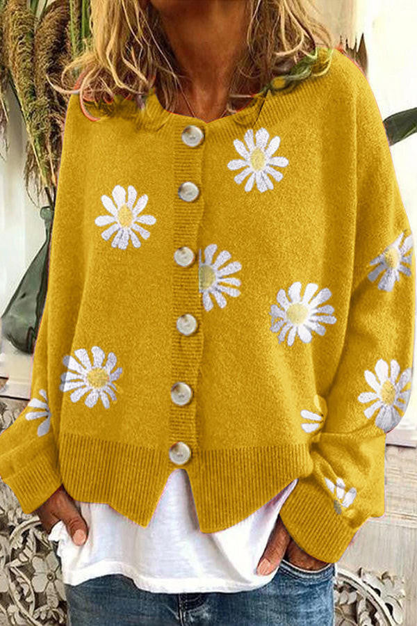 Colorful Patterned Winter Knit Sweater